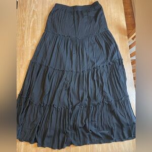 Princess Polly Black Tiered Maxi Skirt